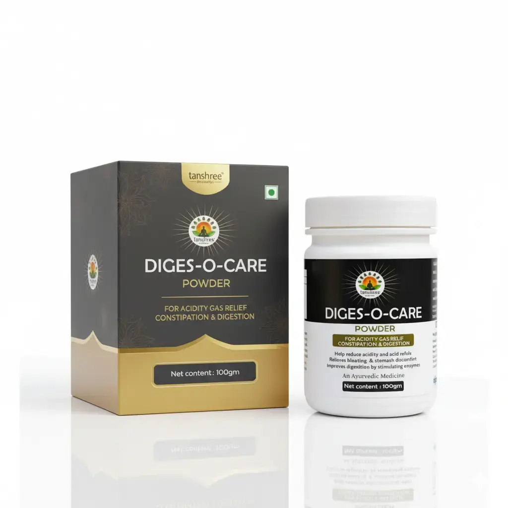 Tanshree Ayurveda Diges-O-Care Powder (100gm) | Fast Relief for Acidity, Gas, Constipation & Indigestion TANSHREE